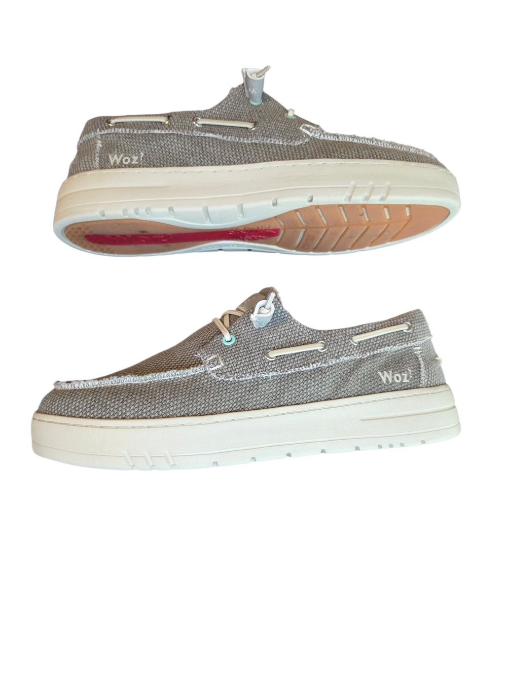 Woz James Bold Taupe Men’s Boat Shoes - Picture 3 of 14